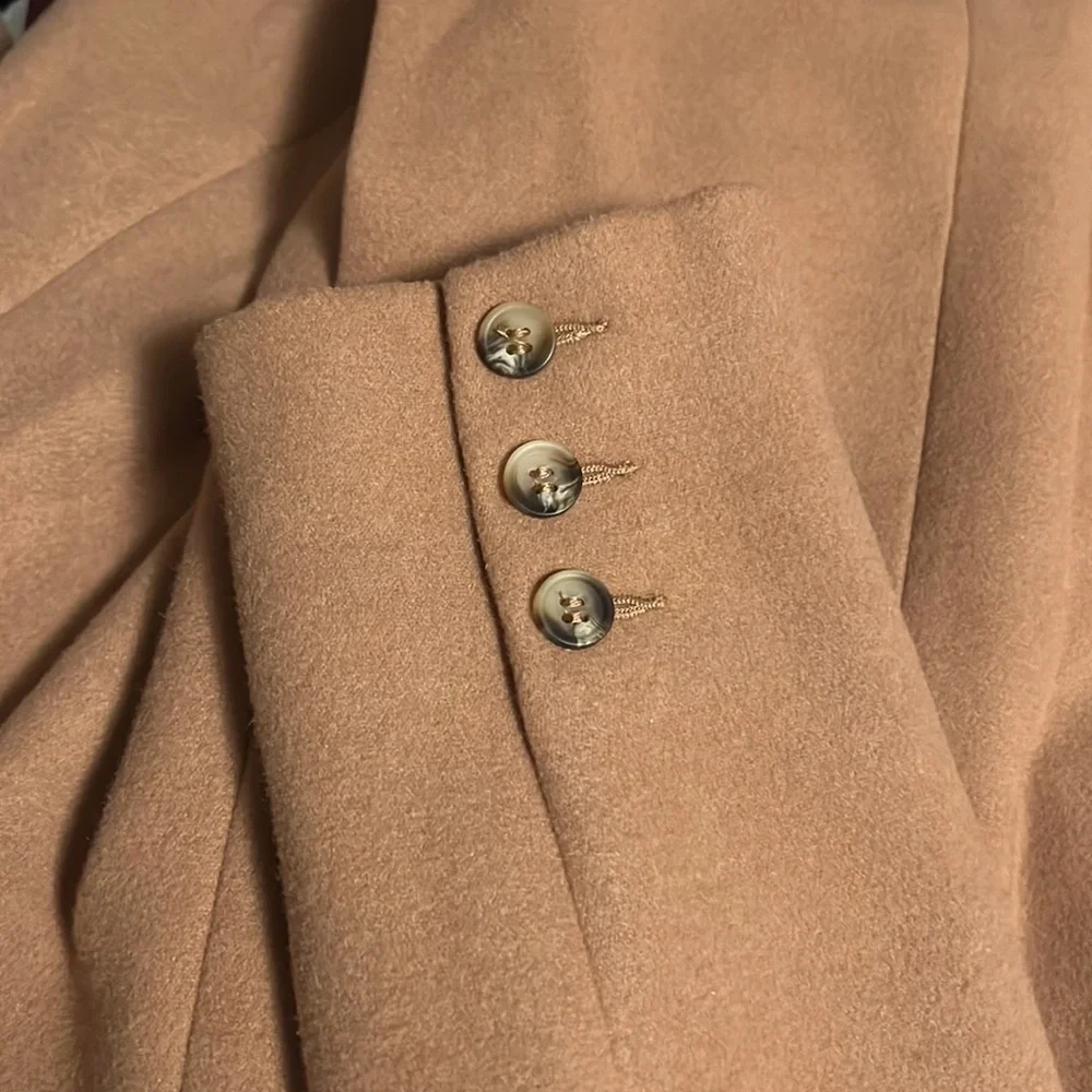Topshop Naomi faux fur collar camel coat size 8 - Picture 4 of 4